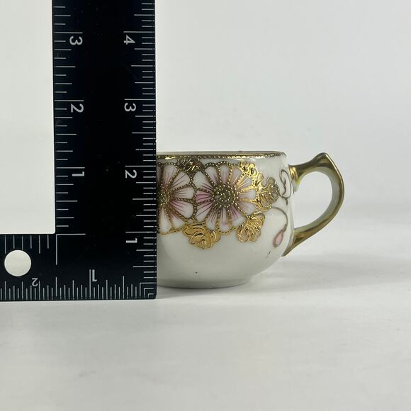 Vtg Nippon Hand-Painted Pink Rose Tea Set 12pc Teapot Creamer Gold Trim Japan - Picture 9 of 16